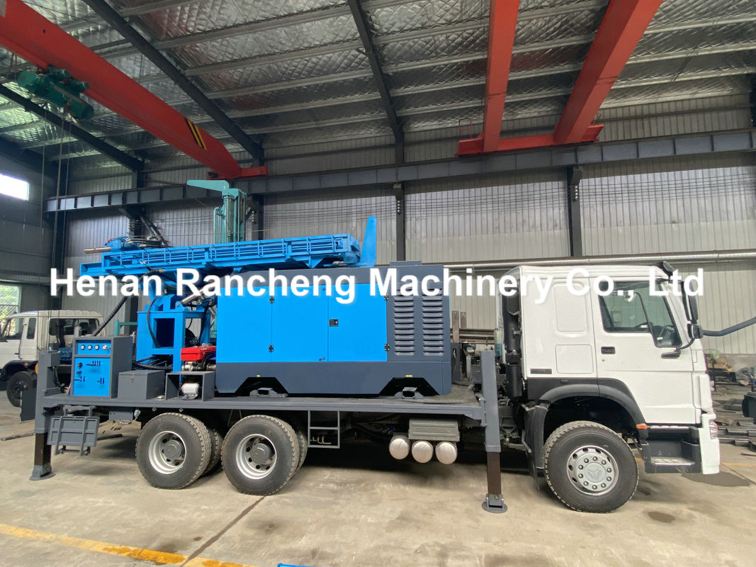 350m Depth Truck Mounted Drilling Rig / Truck Mounted Water Well Drilling Rig Machine With 6X4 HOWO Truck
