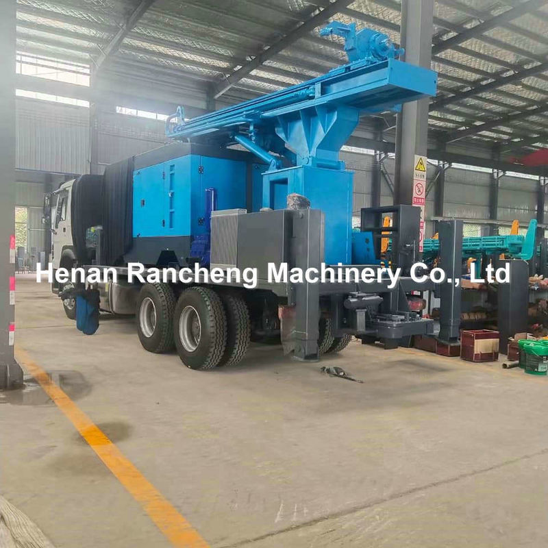 Hydraulic Tricycle Mounted Water Well Drilling Rig Drill Depth 400m with Cu-mmins 170 HP Load Vehicle Engine