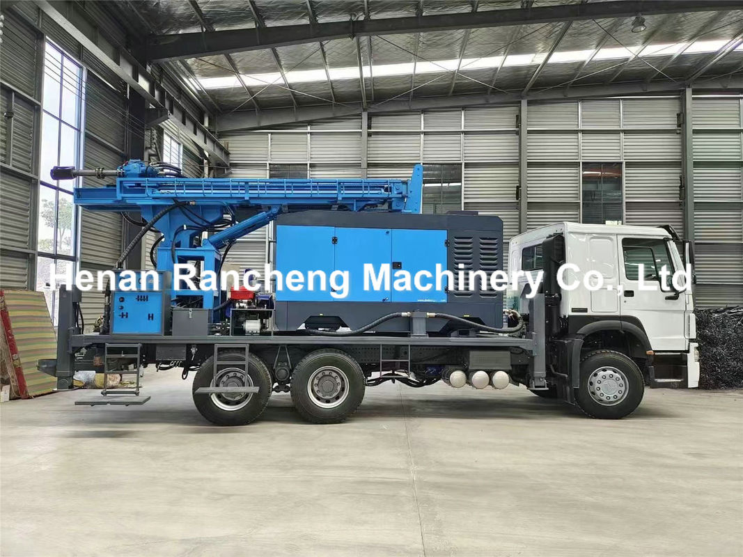 Hydraulic Tricycle Mounted Water Well Drilling Rig Drill Depth 400m with Cu-mmins 170 HP Load Vehicle Engine