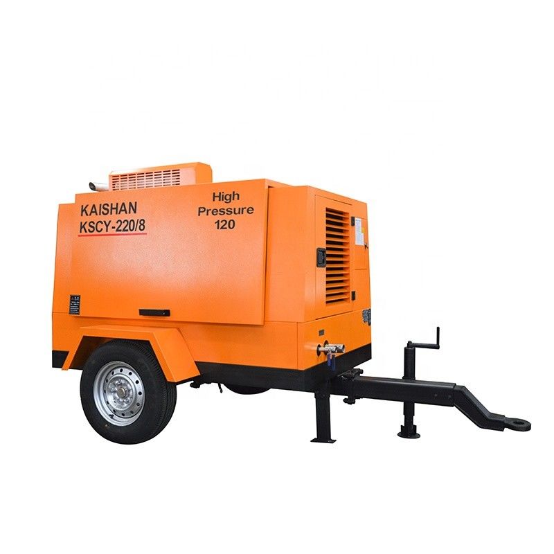 Diesel Driven Portable Screw Air Compressor 55KW Engine 8bar Work Pressure With COMMINS And YUCHAI Brand