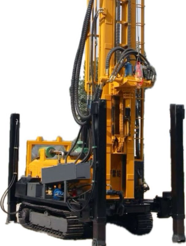 Deep Hydraulic Borehole DTH Water Well Drilling Crawler Type 350m Drilling Rig
