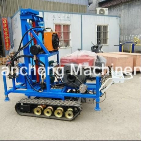 150m Depth Percussive And Rotating Type Rubber Crawler Mounted Water Drilling Rig