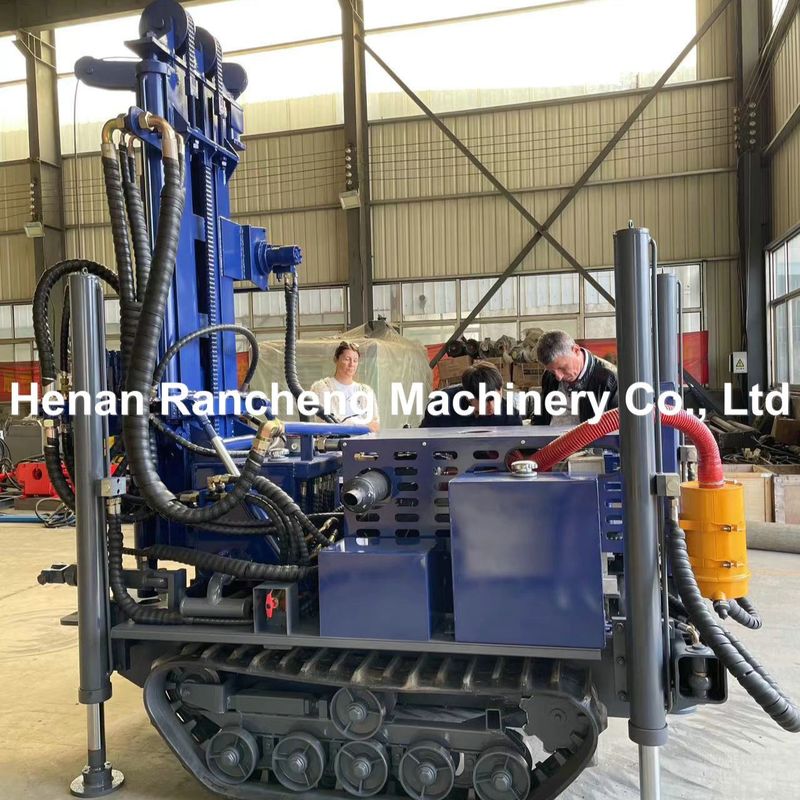 Depth 180m Mini Crawler Borehole Drilling Rig Machine With 77.3KW Diesel Engine