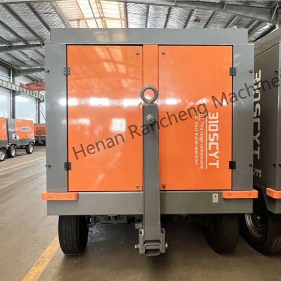 310SCYT 1178 Cfm Portable Screw Air Compressor 4 Wheels For Water Well