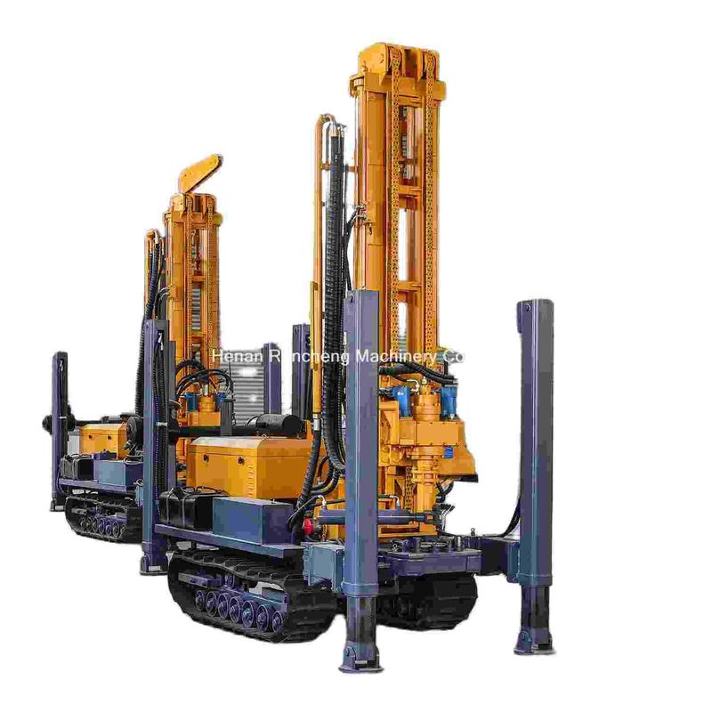 180m Pneumatic Water Well Drilling Rig Multi-function Crawler Mounted Rig With 55KW Quanchai Diesel