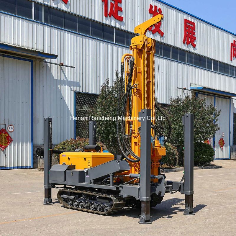 High Hydraulic Support Legs 350m Crawler Borehole Water Well Drilling Rig With 91KW Engine
