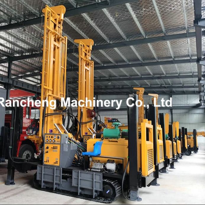 800m Depth Crawler Pneumatic Water Well Drilling Rig With Air Compressor Or Mud Pump