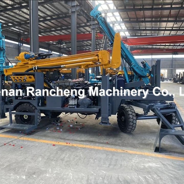 Both Mud Pump DTH Air Drilling RCF220W Rotary  Rig - 100 To 220 Meter Capability