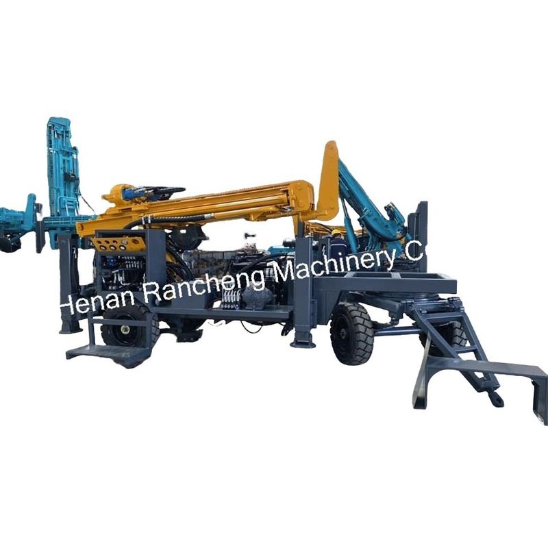 Both Mud Pump DTH Air Drilling RCF220W Rotary  Rig - 100 To 220 Meter Capability