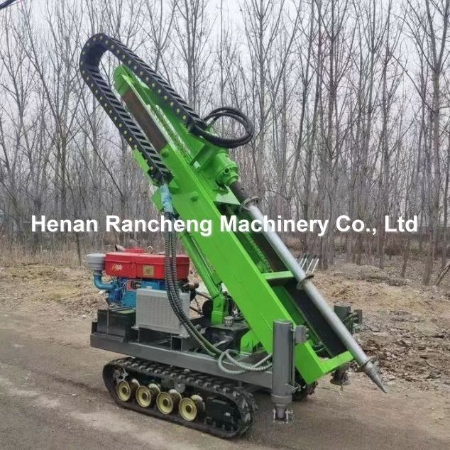 1.2T 30m 30HP Engine Power Crawler  Solar Pile Drive With 4 Hydraulic Legs