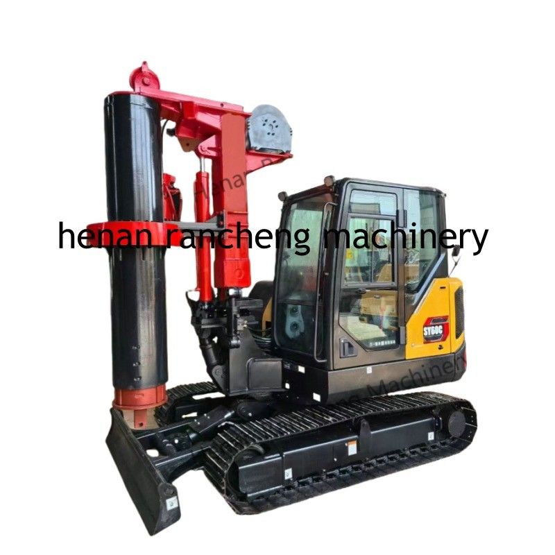RCQ-10C Hydraulic Mini Pile Drilling Rig 10m Depth With 36KW Kubota Engine Sany SY60C Excavator Chassis