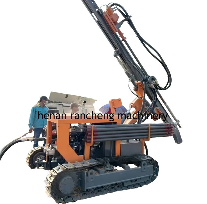 20m Hydraulic Integrated DTH Drilling Rig RCZ412B-1 Model 58KW Yuchai Engine With Dust Collector
