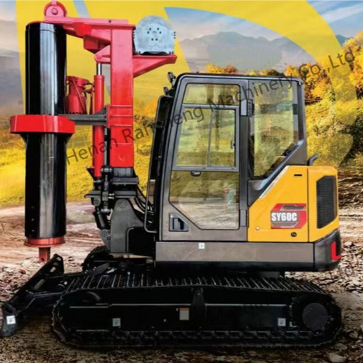 RCQ-10C Hydraulic Mini Pile Drilling Rig 10m Depth With 36KW Kubota Engine Sany SY60C Excavator Chassis