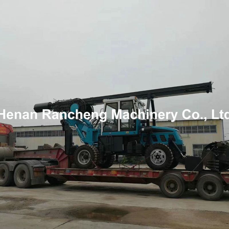 Wheel Type Square Rod Rotary Drilling Rig Pile Driver Machine Piling Post Ground Screw Fence Hydraulic Equipment