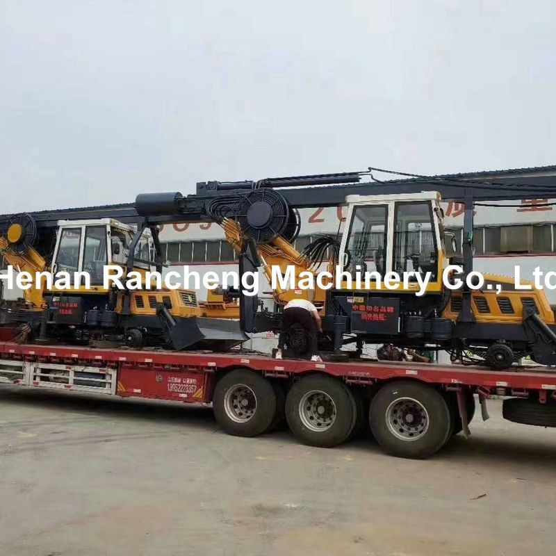 Wheel Type Square Rod Rotary Drilling Rig Pile Driver Machine Piling Post Ground Screw Fence Hydraulic Equipment