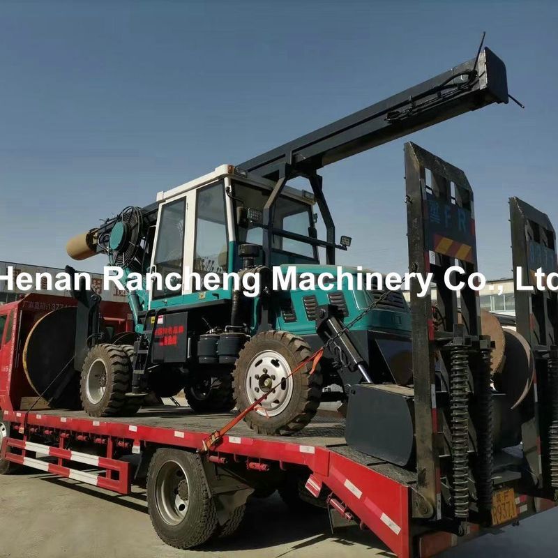 Wheel Type Square Rod Rotary Drilling Rig Pile Driver Machine Piling Post Ground Screw Fence Hydraulic Equipment