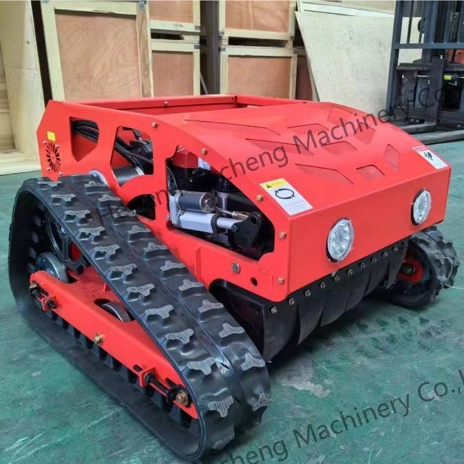 Crawler Type Four Wheel Hybrid Remote Control Lawn Mower 8HP Gasoline Engine
