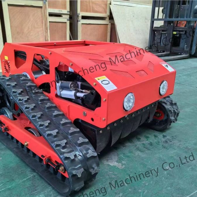 Crawler Type Four Wheel Hybrid Remote Control Lawn Mower 20mm-180mm Cutting Height