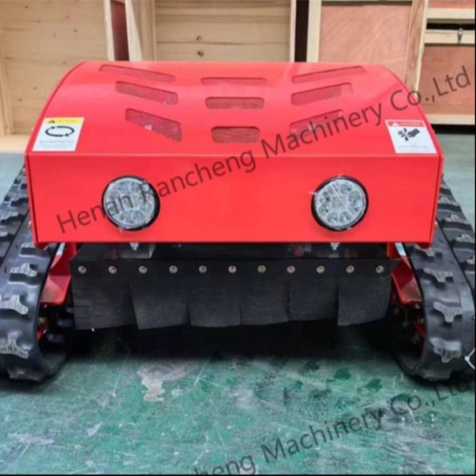 Crawler Type Four Wheel Hybrid Remote Control Lawn Mower 20mm-180mm Cutting Height