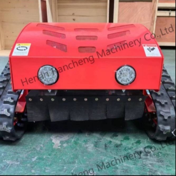 Crawler Type Four Wheel Hybrid Remote Control Lawn Mower 20mm-180mm Cutting Height