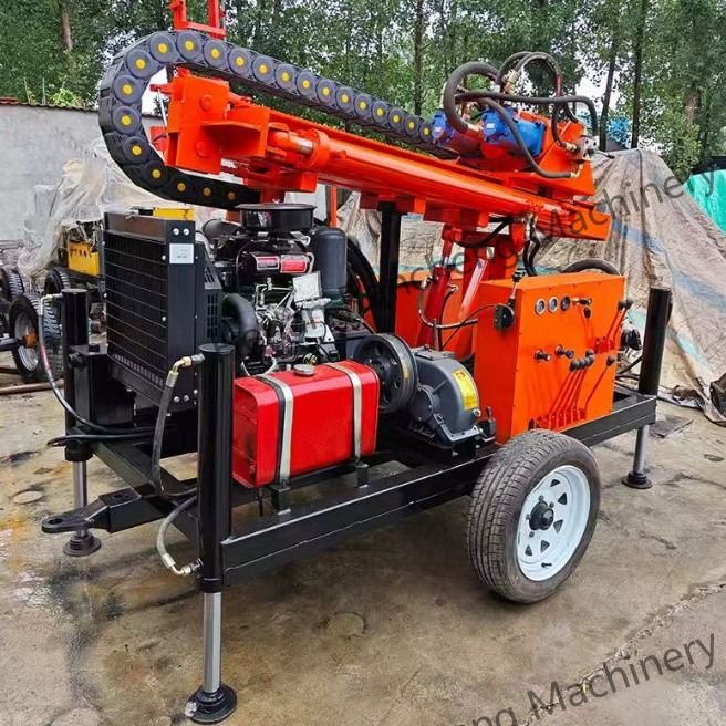 Full Hydraulic Wheels Type Diesel Water Well Borehole RCS200W Small Drilling Rig Machine For Sale