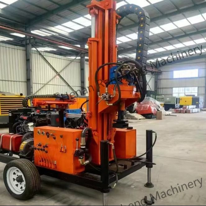 Full Hydraulic Wheels Type Diesel Water Well Borehole RCS200W Small Drilling Rig Machine For Sale