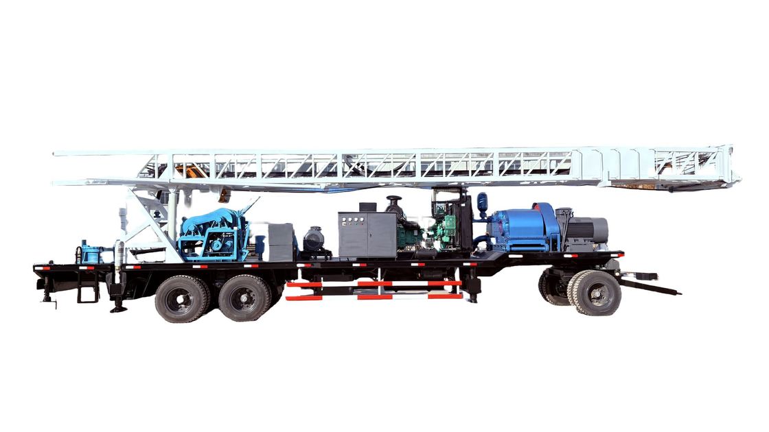Trailer Water Well Driling Rig With 132KW Cu-mmins Diesel Engine For 600m Water Drilling
