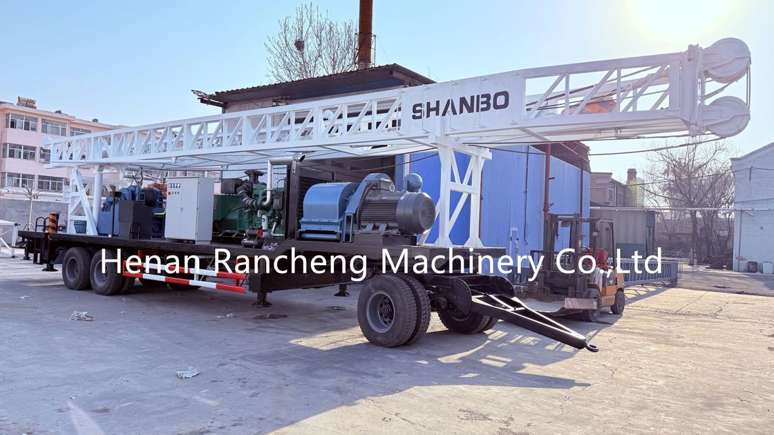 Trailer Water Well Driling Rig With 132KW Cu-mmins Diesel Engine For 600m Water Drilling