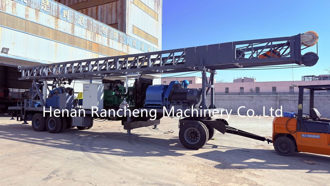 Trailer Water Well Driling Rig With 132KW Cu-mmins Diesel Engine For 600m Water Drilling
