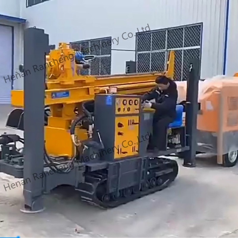 Fully hydraulic crawler-type 400-meter water well drilling rig 140 - 350mm Drilling Dia