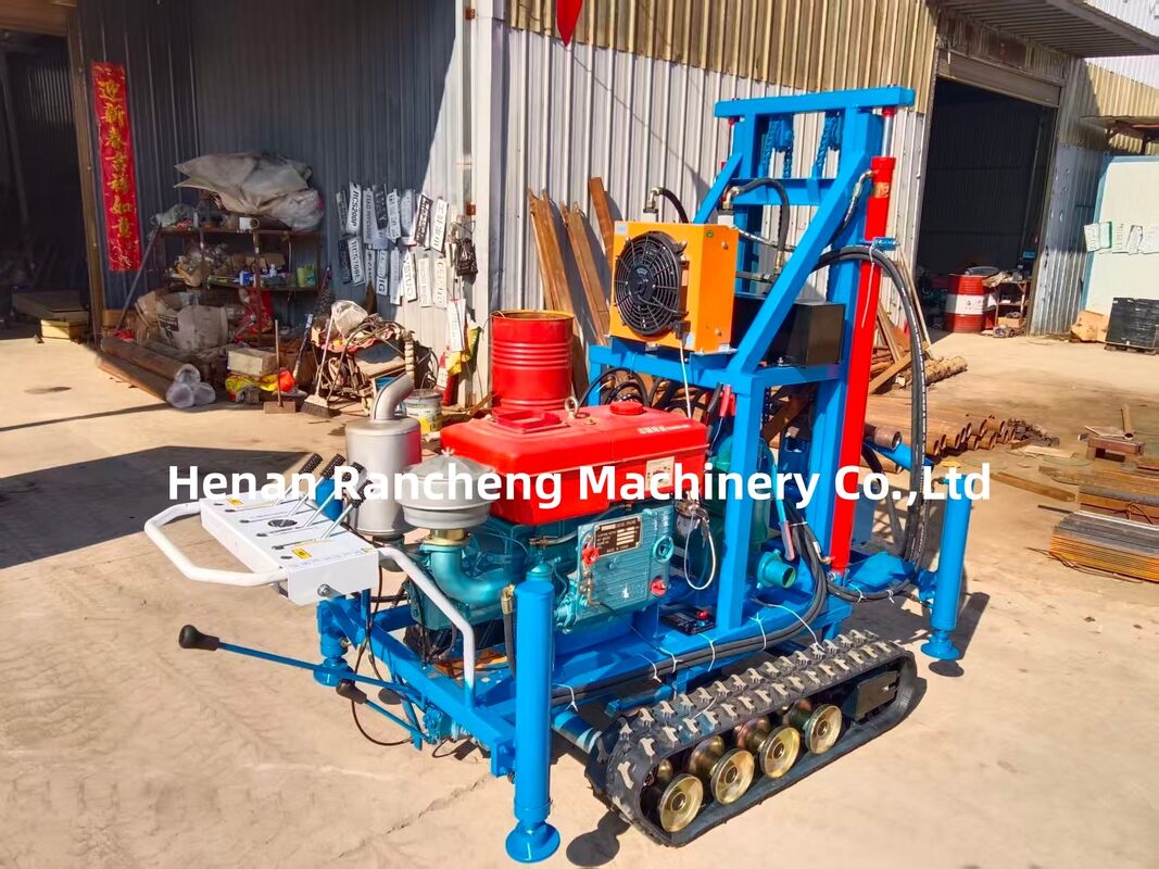 A 160-Meter Deep Small Tracked Portable Water Well Drilling Rig Is Used For Drilling Operations