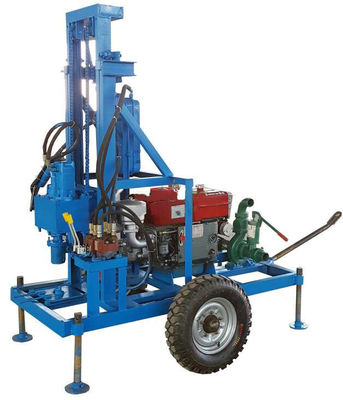 150m Depth Portable Well Drilling Rig 22Hp / 16.2Kw Diesel Motor Power