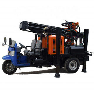 200m 22 HP Futian Brand Tricycle Mounted Hydraulic DTH Drilling Rig With Higher Air Power