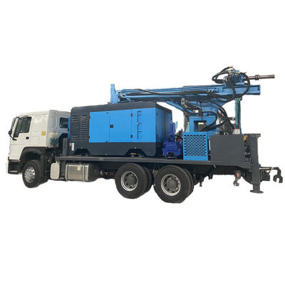 500m Depth Well Drilling Rig Water Trucks 266HP Load Engine 40 - 130rpm Rotary Speed