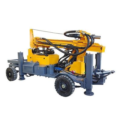 Wheel Mounted Water Borehole Drilling Machine 260m Depth 70KW Diesel Engine