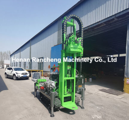30m Small Borehole Drilling Machine / Mini Crawler Mounted Solar Pile Driver