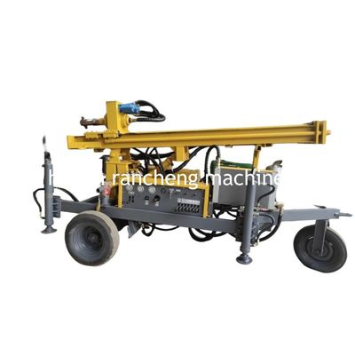 Wheel Trailer Mounted Borehole Drilling Machine 150m Depth 32HP Engine