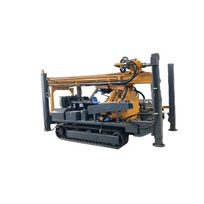 Hydraulic outrigger depth 400m hard rock drilling rubber crawler water well drilling rig