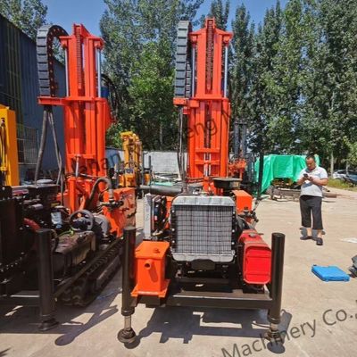 200m Dth Mud Drilling Trailer Mounted Water Well Drilling Rig With 45kw Diesel